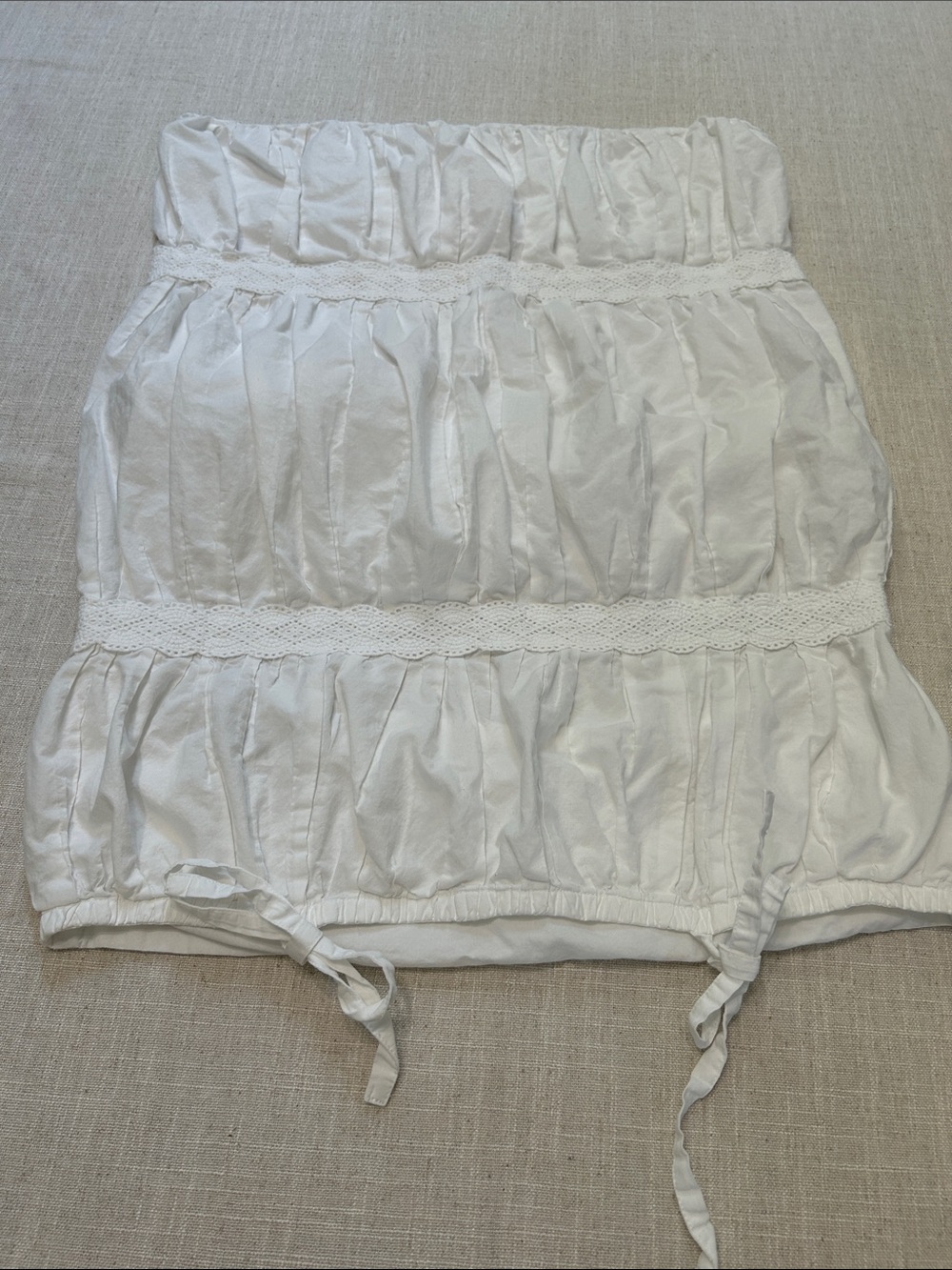 LoveShackFancy Sweet Bows Duvet Cover With Pillow Sham White Ruched Shabby Chic - Picture 11 of 16